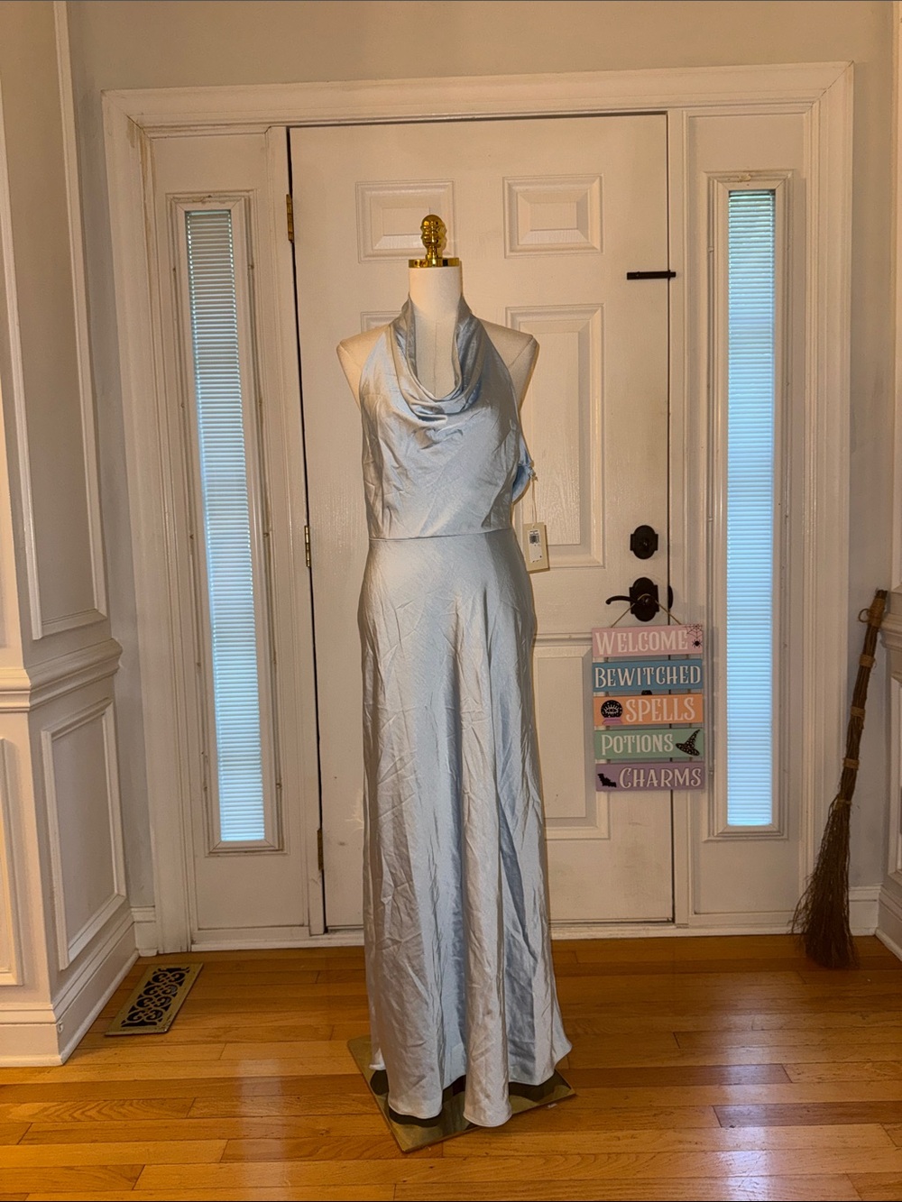 Parker Silver Cowl Neck Maxi Dress
